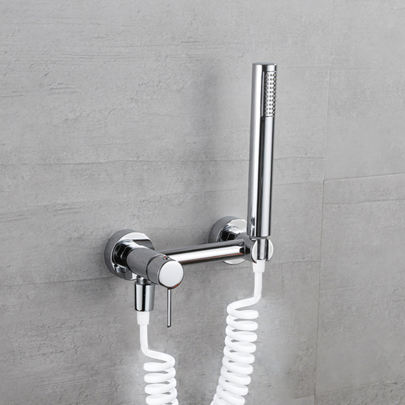 BowLift | Lever Handle Bathtub Faucet Wall Mount Shower Hose Swivel Spout Bathtub Filling with Hand Shower
