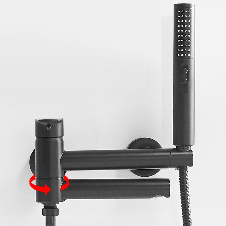 BowLift | Swivel spout bathtub faucet single lever handle hand shower bathtub filling valve with shower hose