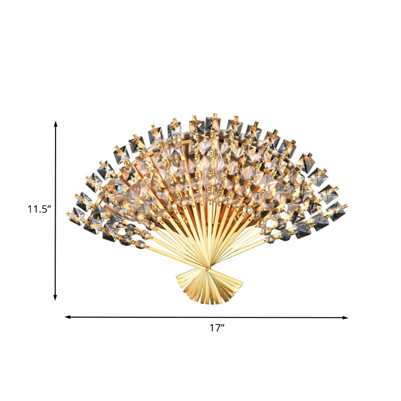 BowLift | Fan-Shape Wall Lamp Lighting Modern Metal 3-Head Gold Finish Wall Mount Lamp Fixture