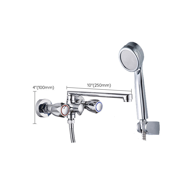 BowLift | Contemporary Bathtub Faucet Trim Chrome Wall-Mounted Swivel Spout with Hand Shower