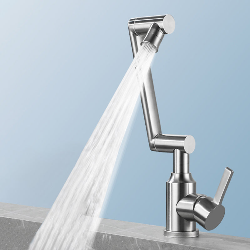 BowLift | Swiveling Outlet Vessel Sink Faucet Stainless Steel Lever Handle Sink Faucet with Water Hose