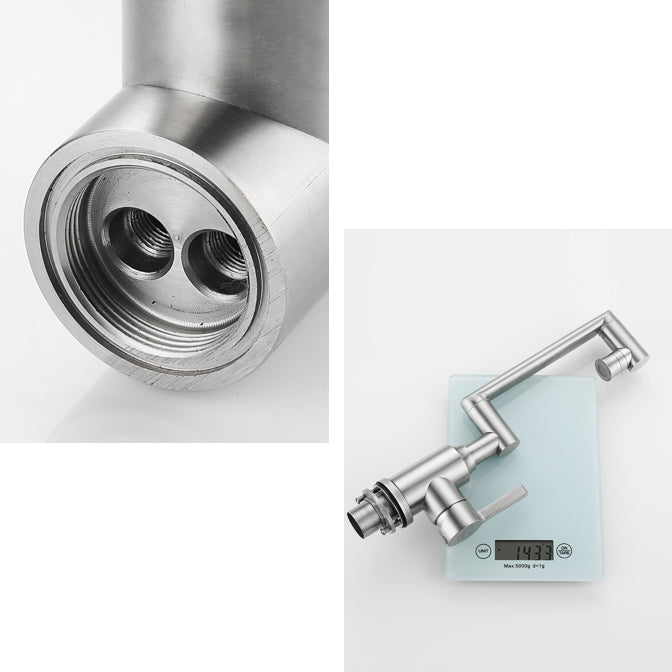 BowLift | Swiveling Outlet Vessel Sink Faucet Stainless Steel Lever Handle Sink Faucet with Water Hose