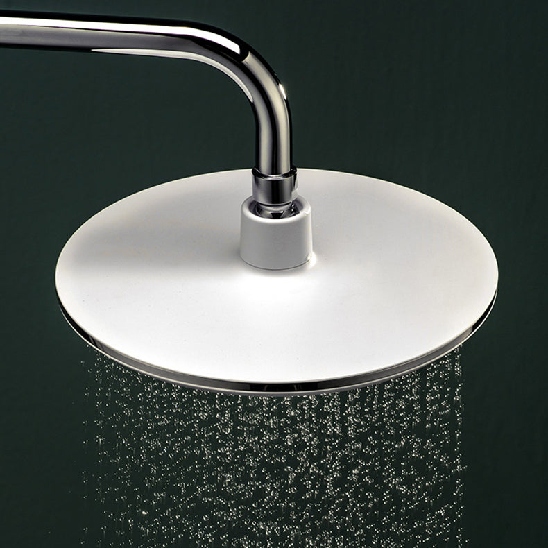 BowLift | White Metal Shower Head Combination Modern Round Fixed Shower Head for the Bathroom