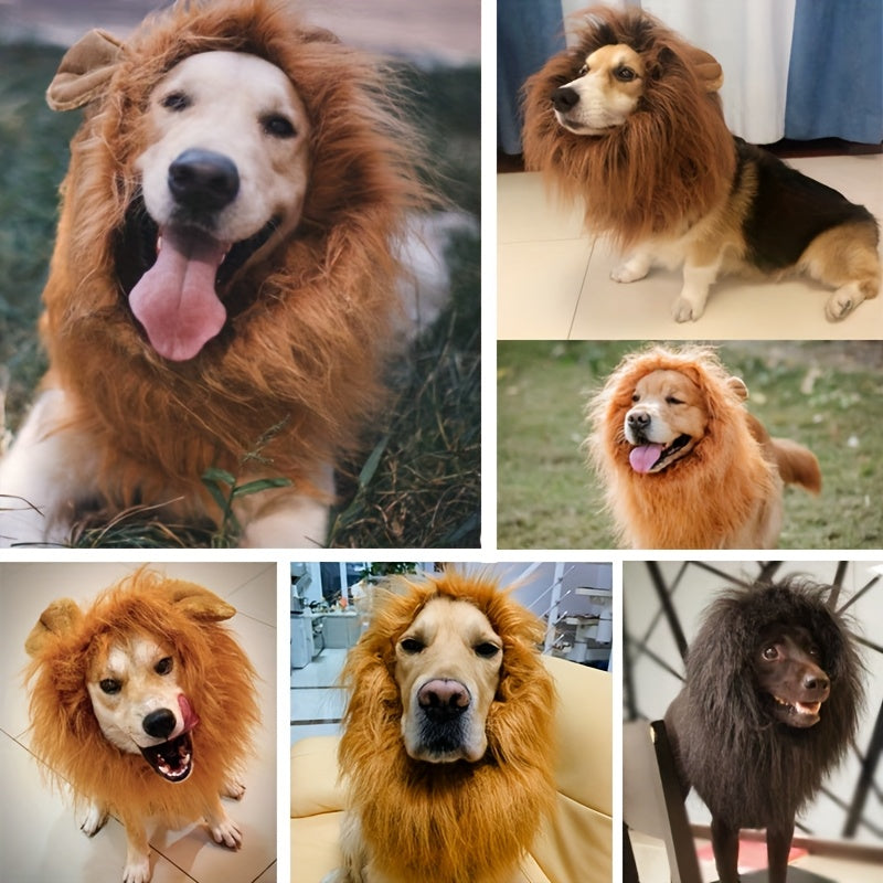 BowLift | Dog Realistic Lion Mane Halloween Costume | Adjustable Lightweight