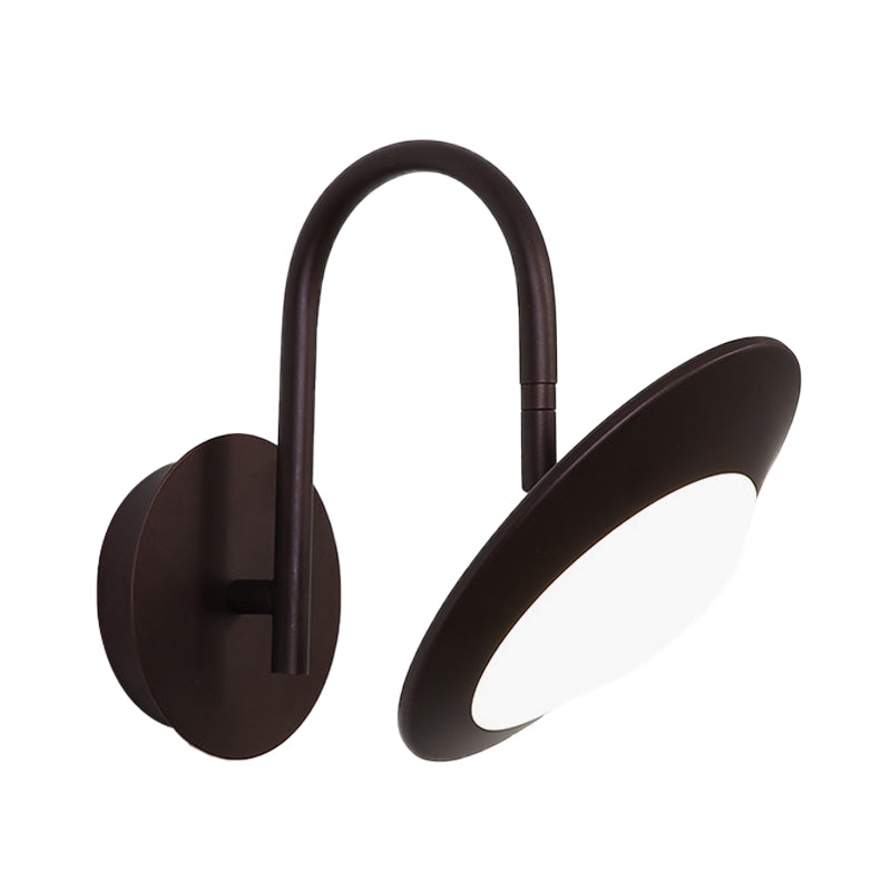 BowLift | Rotatable Urn Wall Sconce Light Modernist Metallic White/Coffee LED Wall Lighting with Gooseneck Arm for the Bedroom