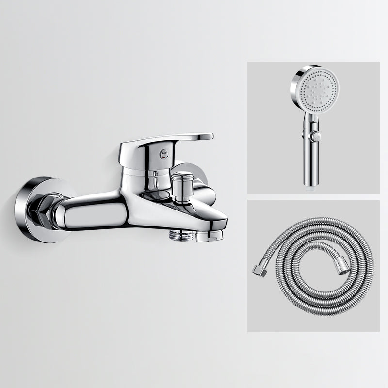 BowLift | Bathtub filler wall mount hand shower single lever handle 2 holes low arc bathtub faucet with hose