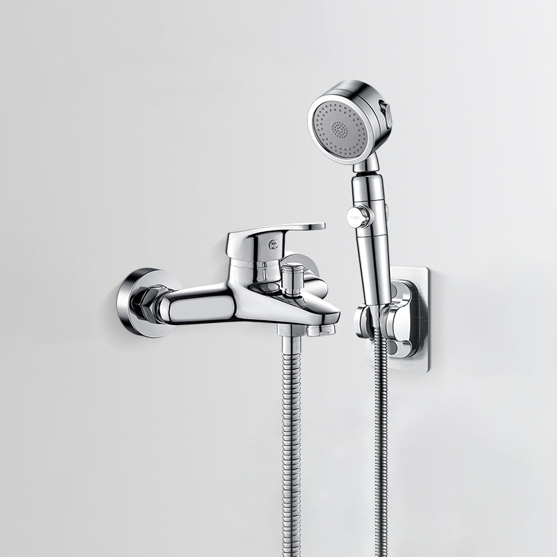 BowLift | Bathtub filler wall mount hand shower single lever handle 2 holes low arc bathtub faucet with hose