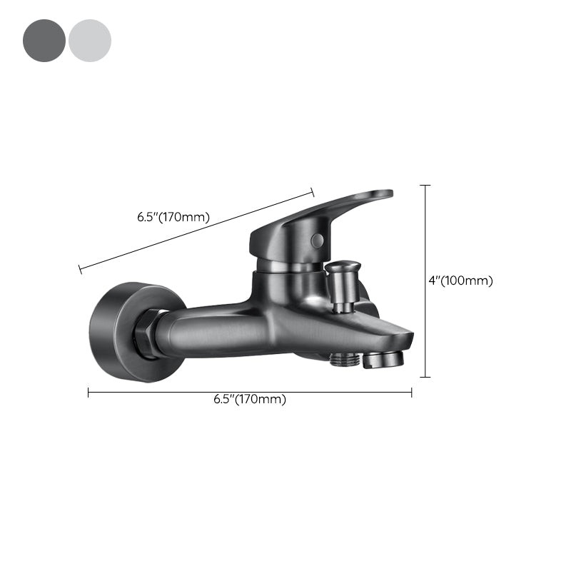 BowLift | Bathtub filler wall mount hand shower single lever handle 2 holes low arc bathtub faucet with hose