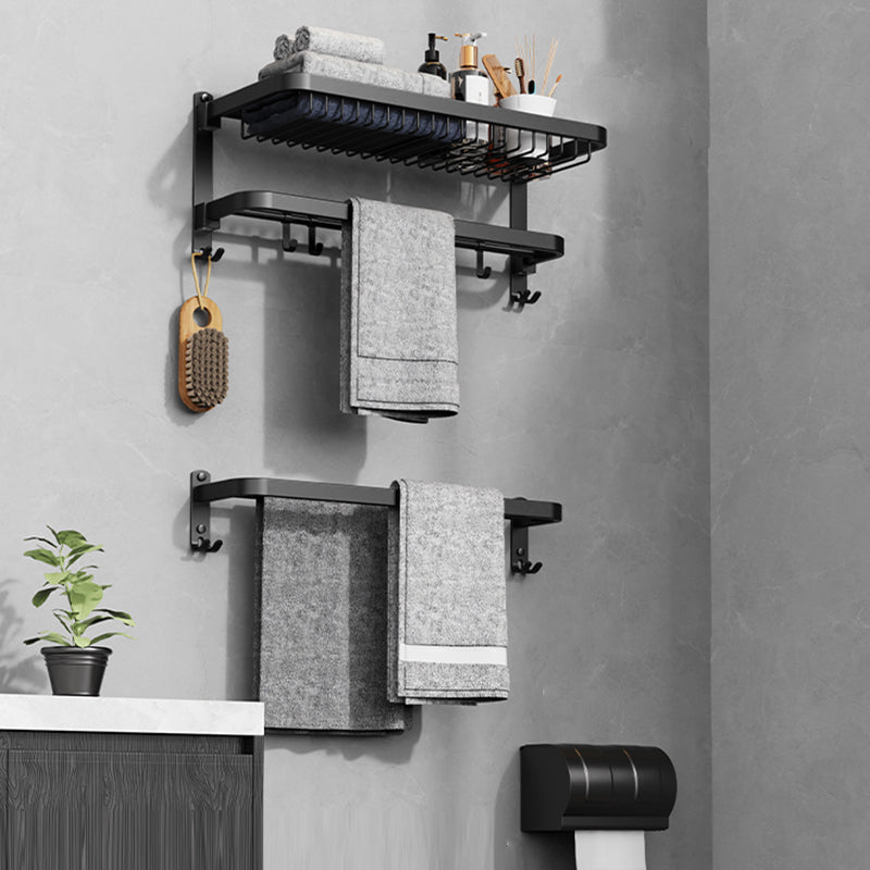 BowLift | Minimalist black bathroom accessory set paper holder towel bar bathroom hardware set
