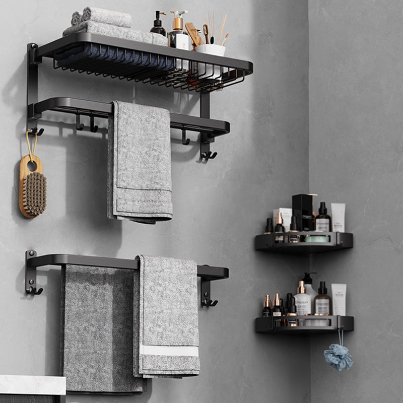 BowLift | Minimalist black bathroom accessory set paper holder towel bar bath hardware set