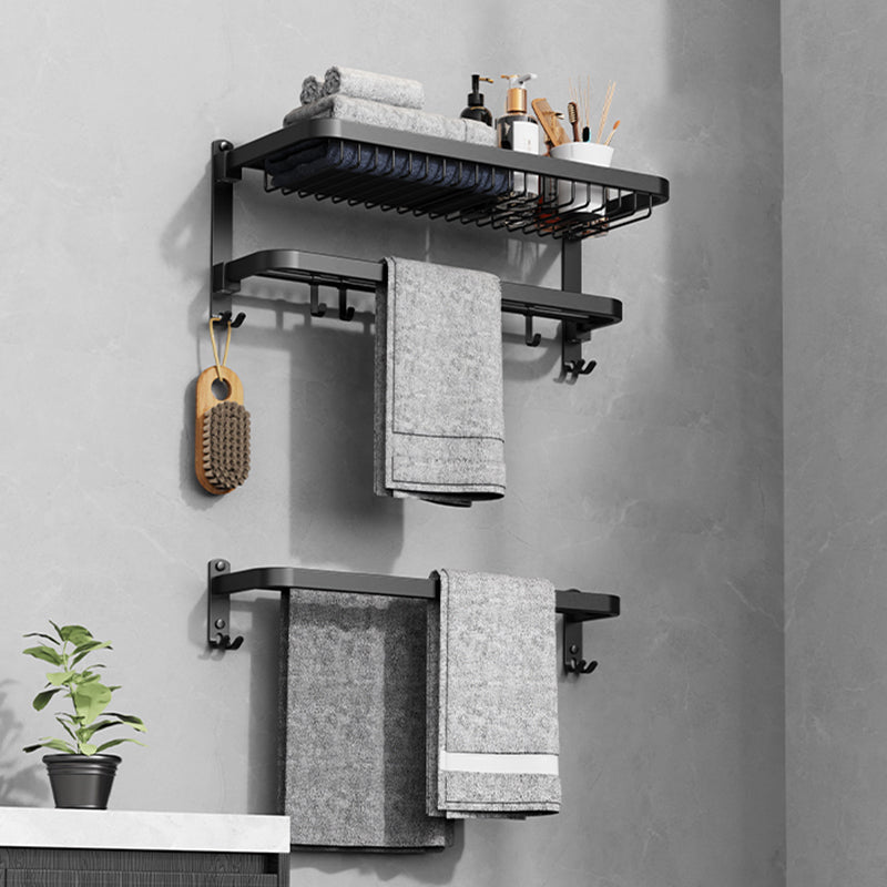 BowLift | Minimalist black bathroom accessory set paper holder towel bar bath hardware set