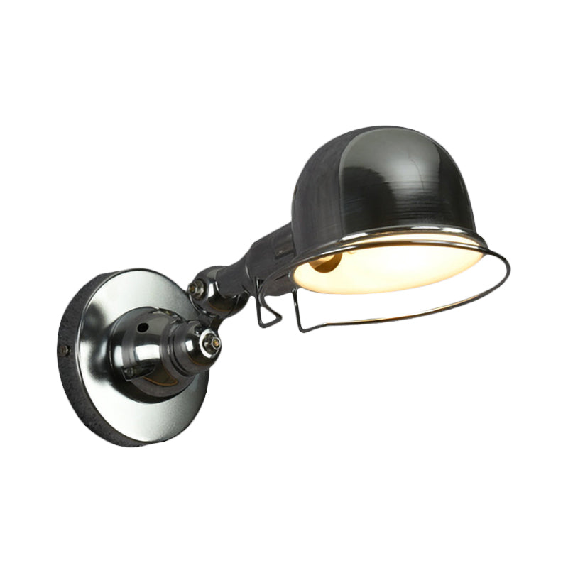 BowLift | Metallic Dome Shade Wall Lighting Vintage Style 1 Light Bedroom Rotatable Wall Lamp with Ring in White/Red