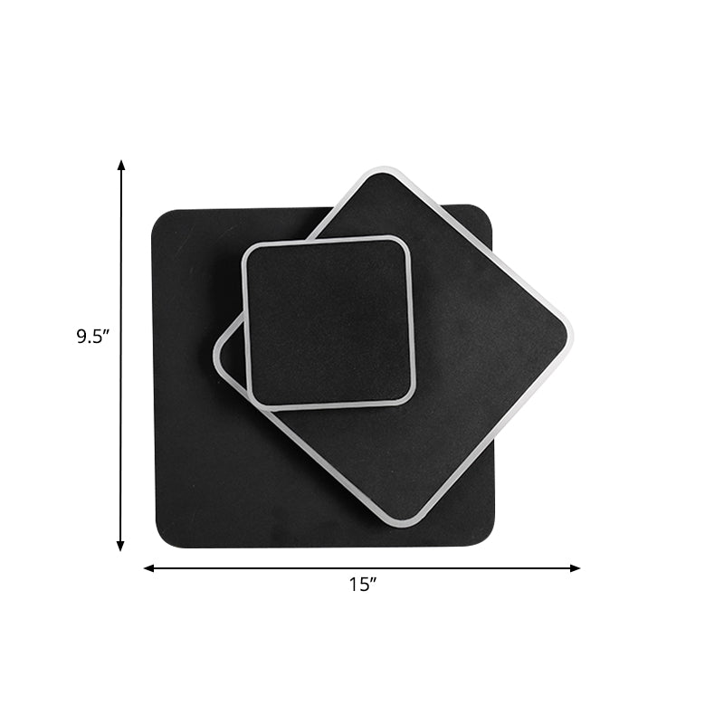 BowLift | Rotatable round/square wall lamp simple style metal warm/white light LED black wall lamp for bedside table