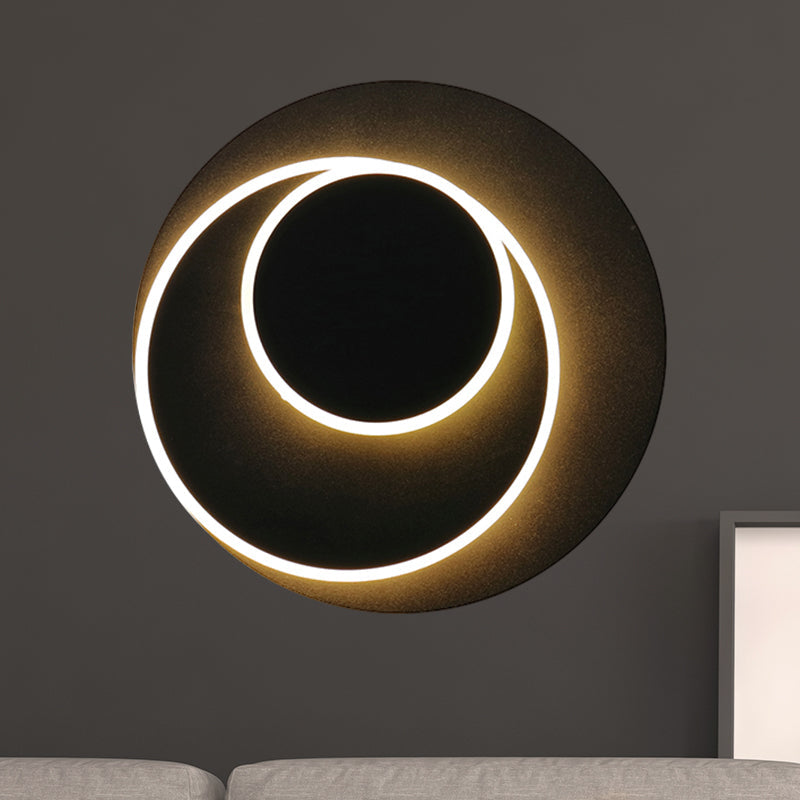 BowLift | Rotatable round/square wall lamp simple style metal warm/white light LED black wall lamp for bedside table