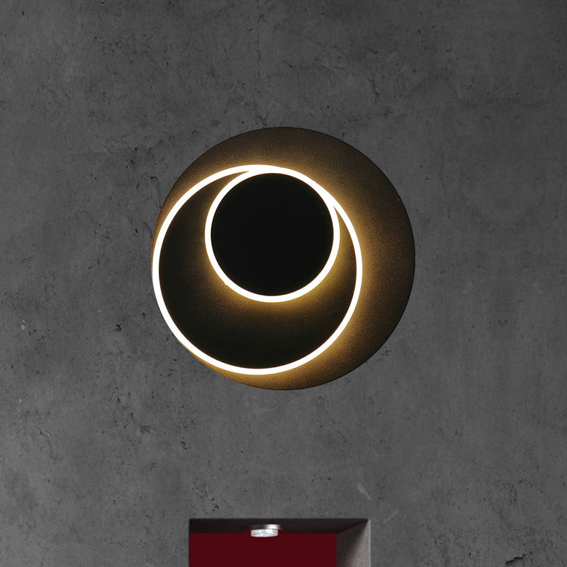 BowLift | Rotatable round/square wall lamp simple style metal warm/white light LED black wall lamp for bedside table