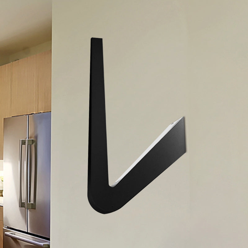 BowLift | V-shaped wall lighting contemporary style metal LED black/white wall lamp for hallway, warm/white light