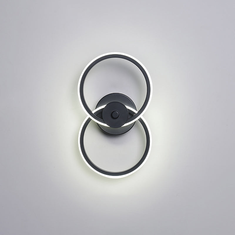 BowLift | Ring Flush Mount Wall Lamp Minimalistic Acrylic Black/White LED Wall Lighting Ideas in Warm/White Light