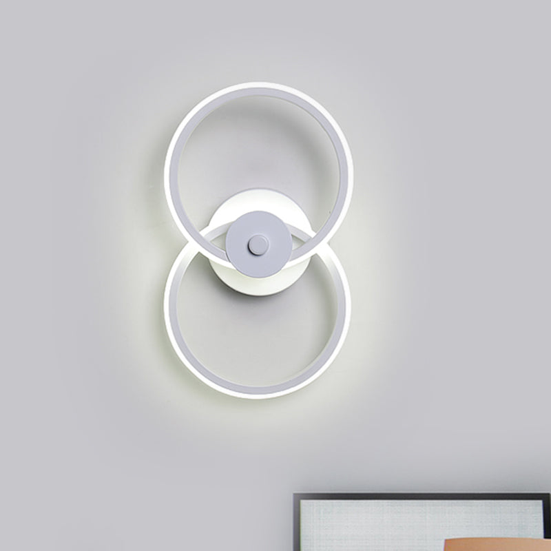 BowLift | Ring Flush Mount Wall Lamp Minimalistic Acrylic Black/White LED Wall Lighting Ideas in Warm/White Light