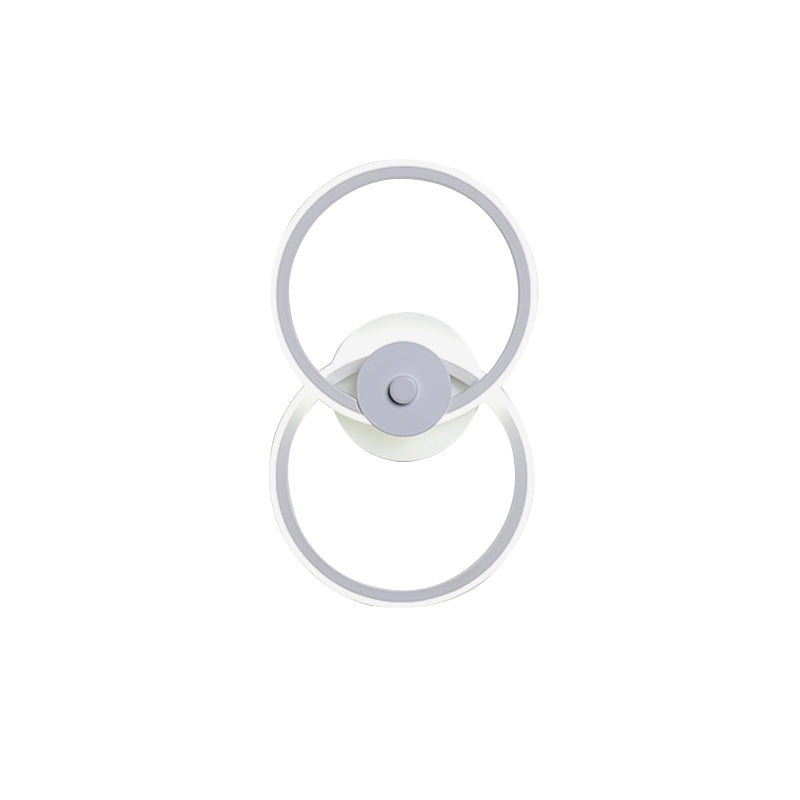 BowLift | Ring Flush Mount Wall Lamp Minimalistic Acrylic Black/White LED Wall Lighting Ideas in Warm/White Light