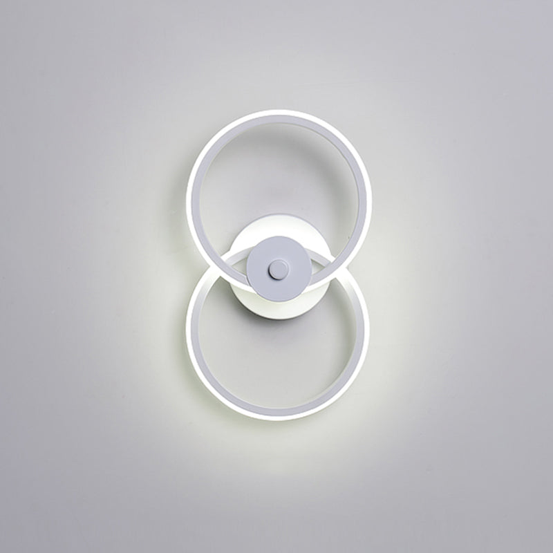 BowLift | Ring Flush Mount Wall Lamp Minimalistic Acrylic Black/White LED Wall Lighting Ideas in Warm/White Light