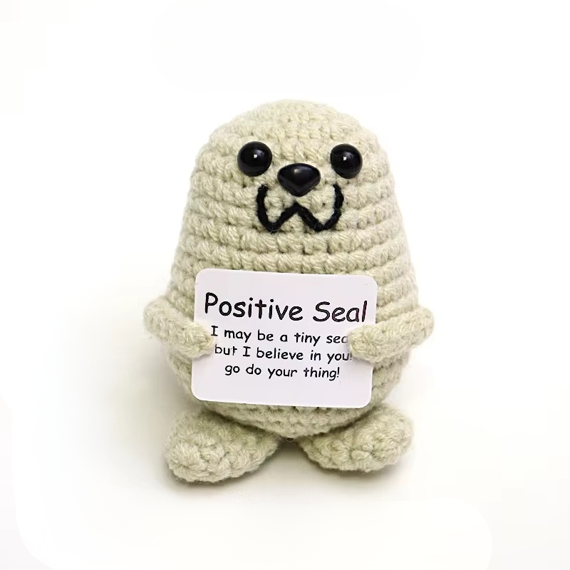 BowLift | Charming Handmade Crochet Hedgehog Doll with Positivity Affirmation Card