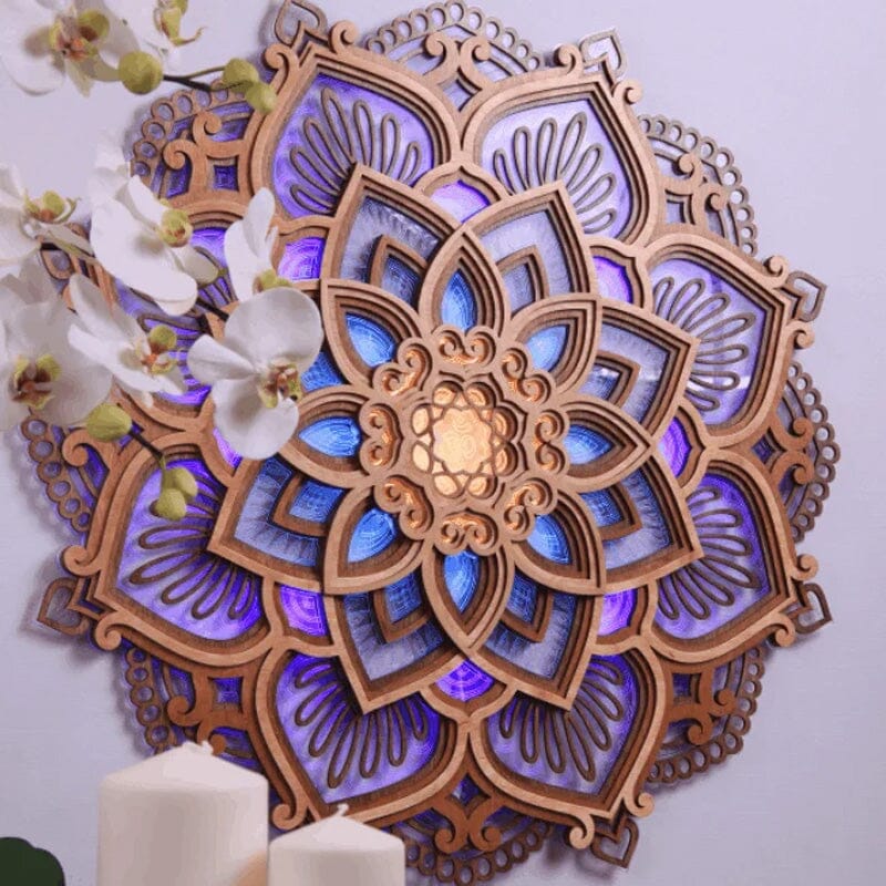 BowLift | Handcrafted Mandala Wall Light made of Wood