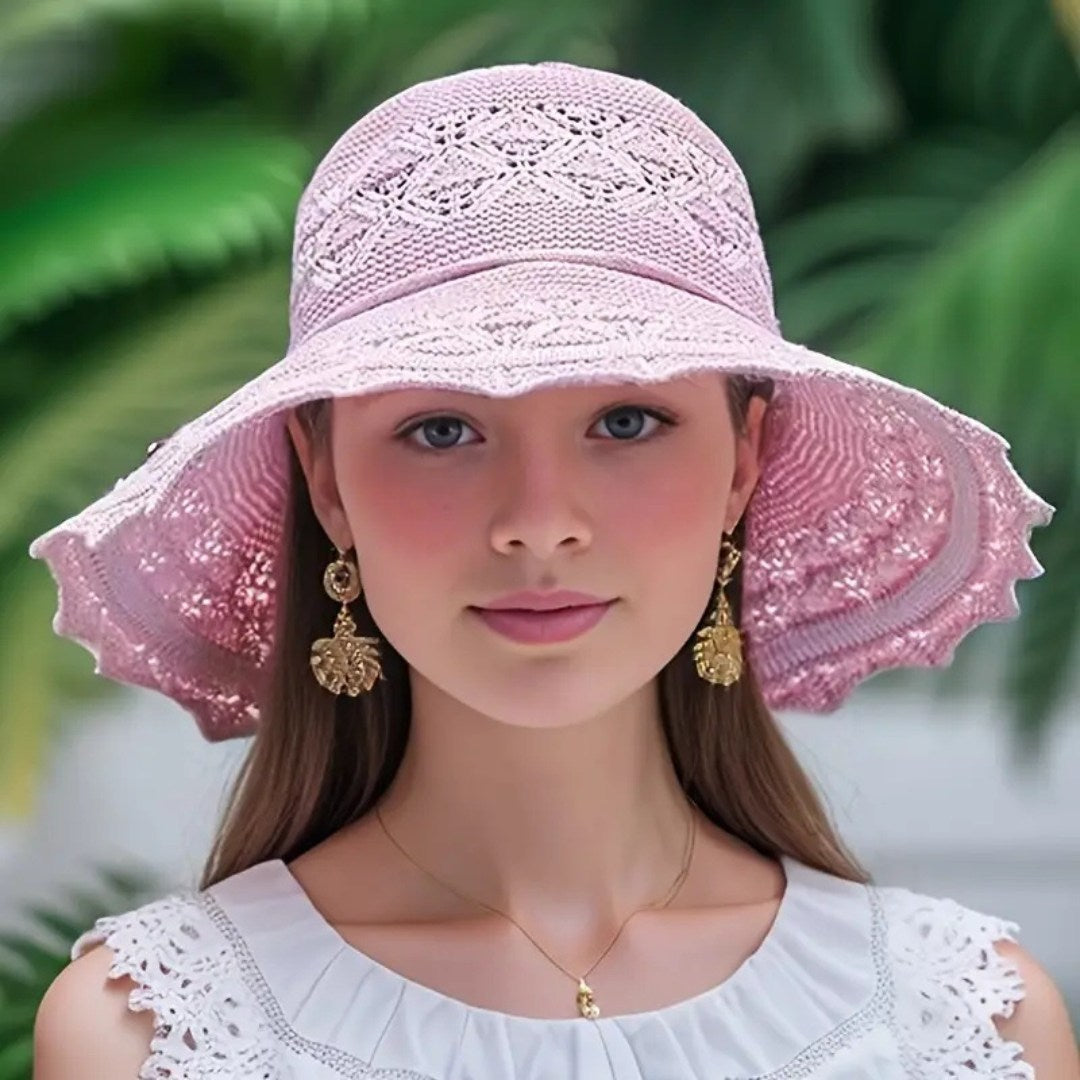 Brimora – Elegant Crochet Bucket Hat with Floral Detail