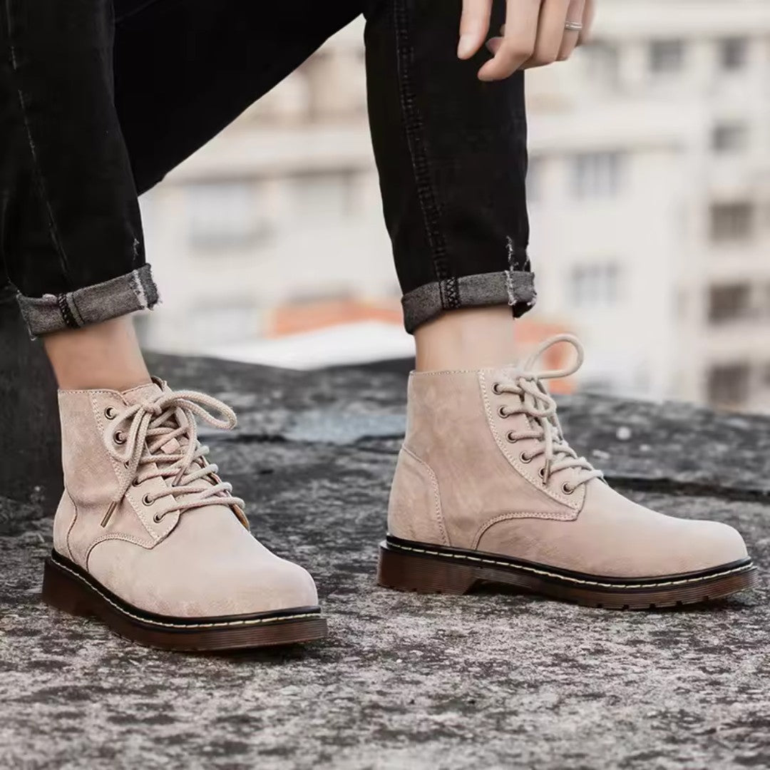 Suede Lace-Up Boots with Rugged Comfort
