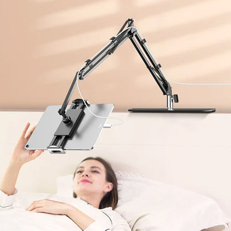 BowLift | Extendable, concealed phone/tablet holder at the bed