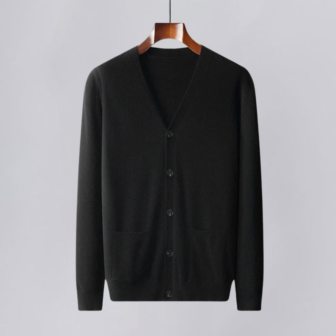 Soft Cashmere Cardigan with Button Front and Pockets