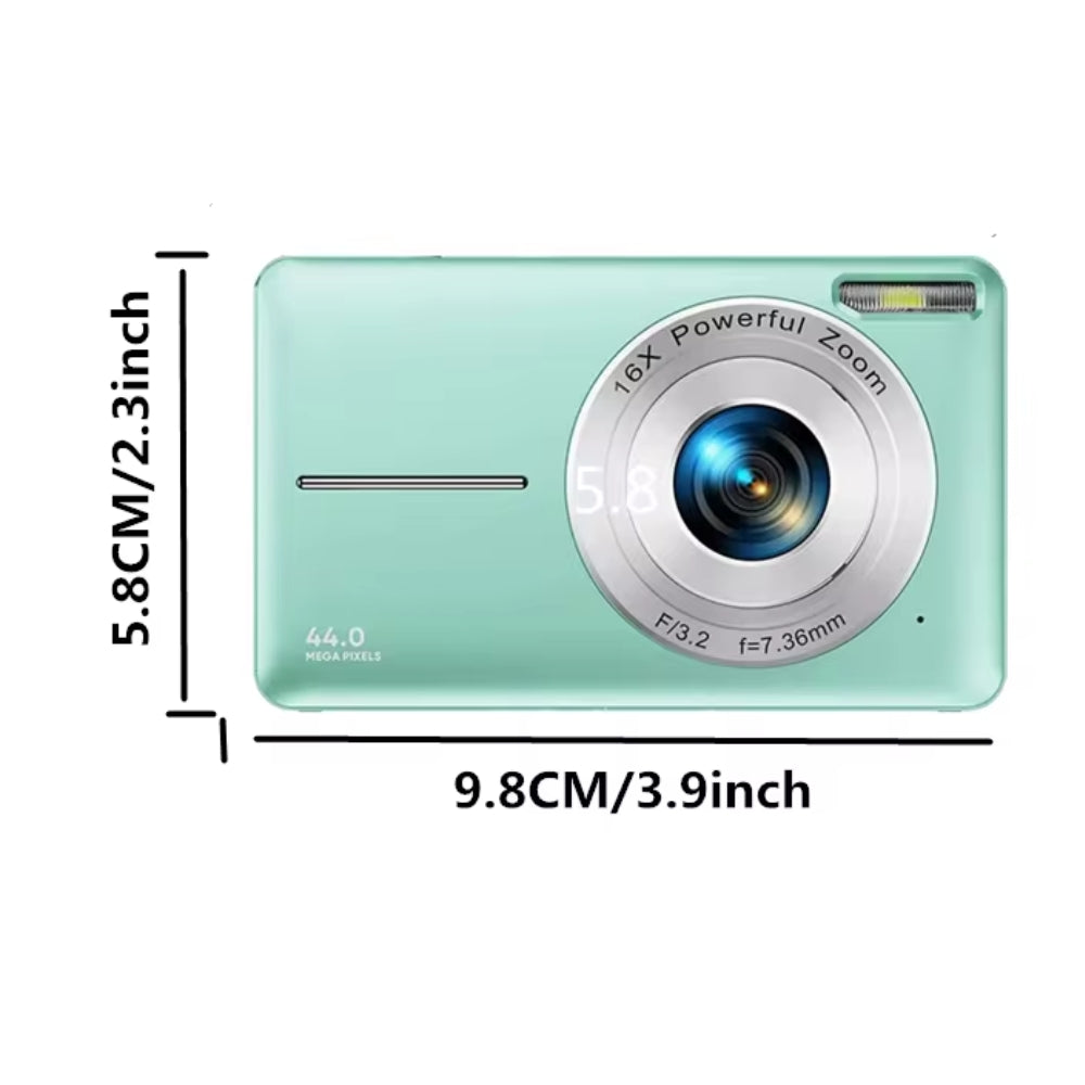 BowLift | Portable Digital Camera 1080P 44MP with 16X Zoom β Compact Vlogging Camera with LCD Screen, Rechargeable, Perfect for Teens and Students