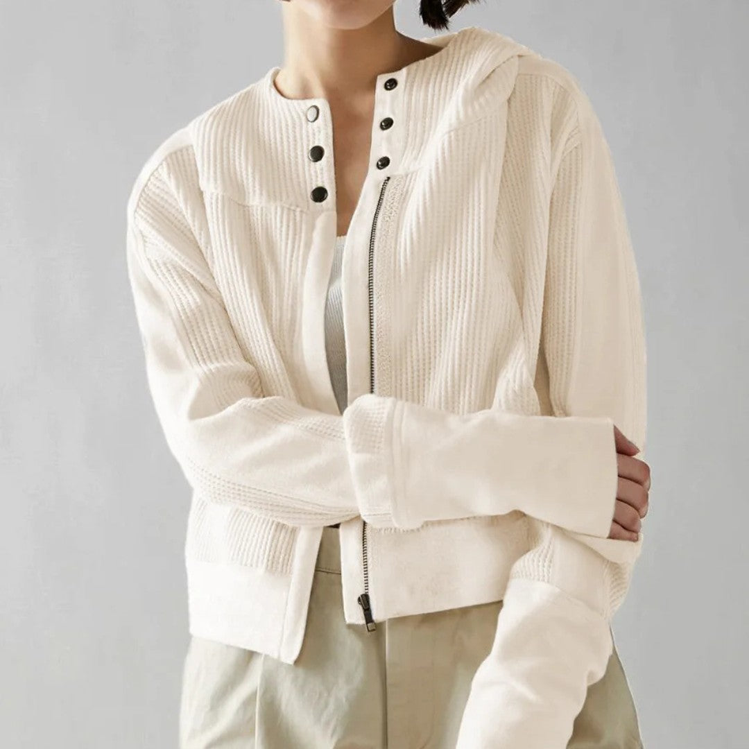 Cropped Hoodie with Snug Hood and Soft Cotton Blend