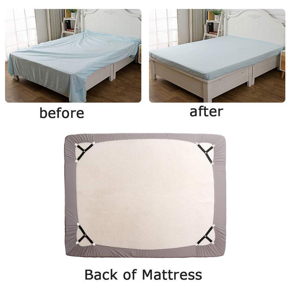 BowLift | Bed Sheet Tighter, 8-Pack Adjustable Triangular Elastic Band Straps