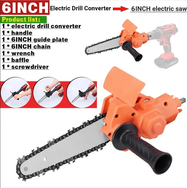 BowLift | 6 Inch Electric Drill Modified To Electric Chainsaw Drill Attachment