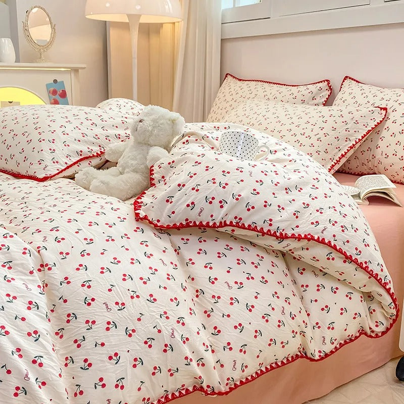 BowLift | Blossom & Berry Dream Bedding Set 4pcs Floral Duvet Cover