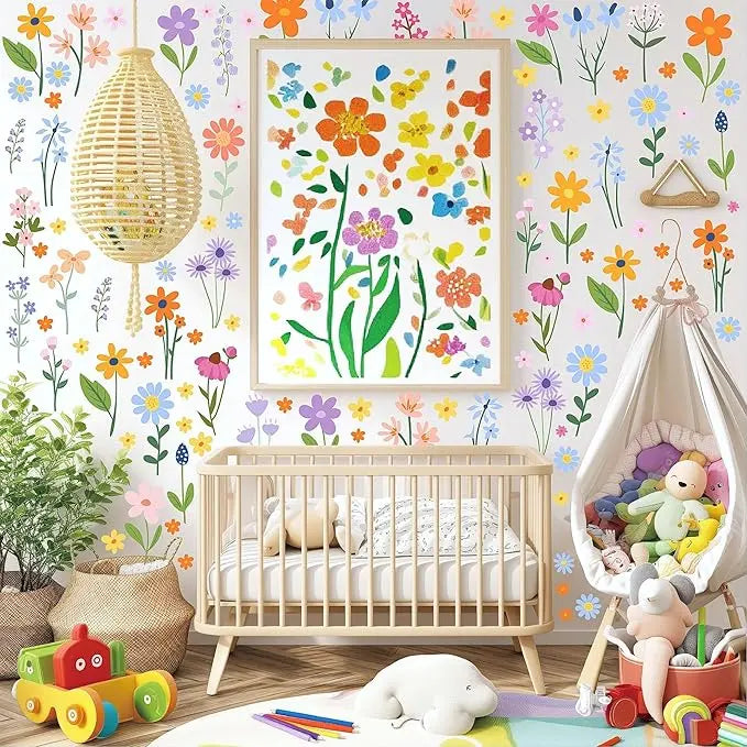BowLift | 8 Sheets Spring Flowers Wall Stickers – 102 Self-Adhesive Designs for a Fresh Home!