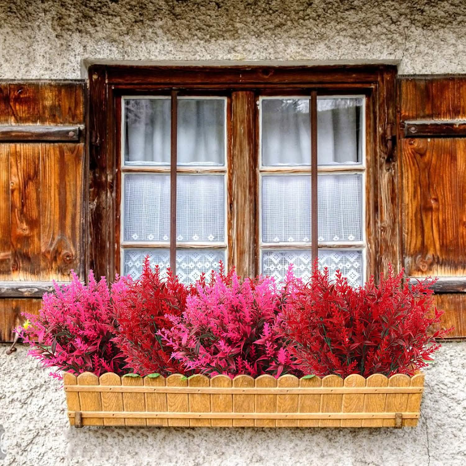 BowLift | 8 Bundles Artificial Lavender Plastic Flowers Decorations