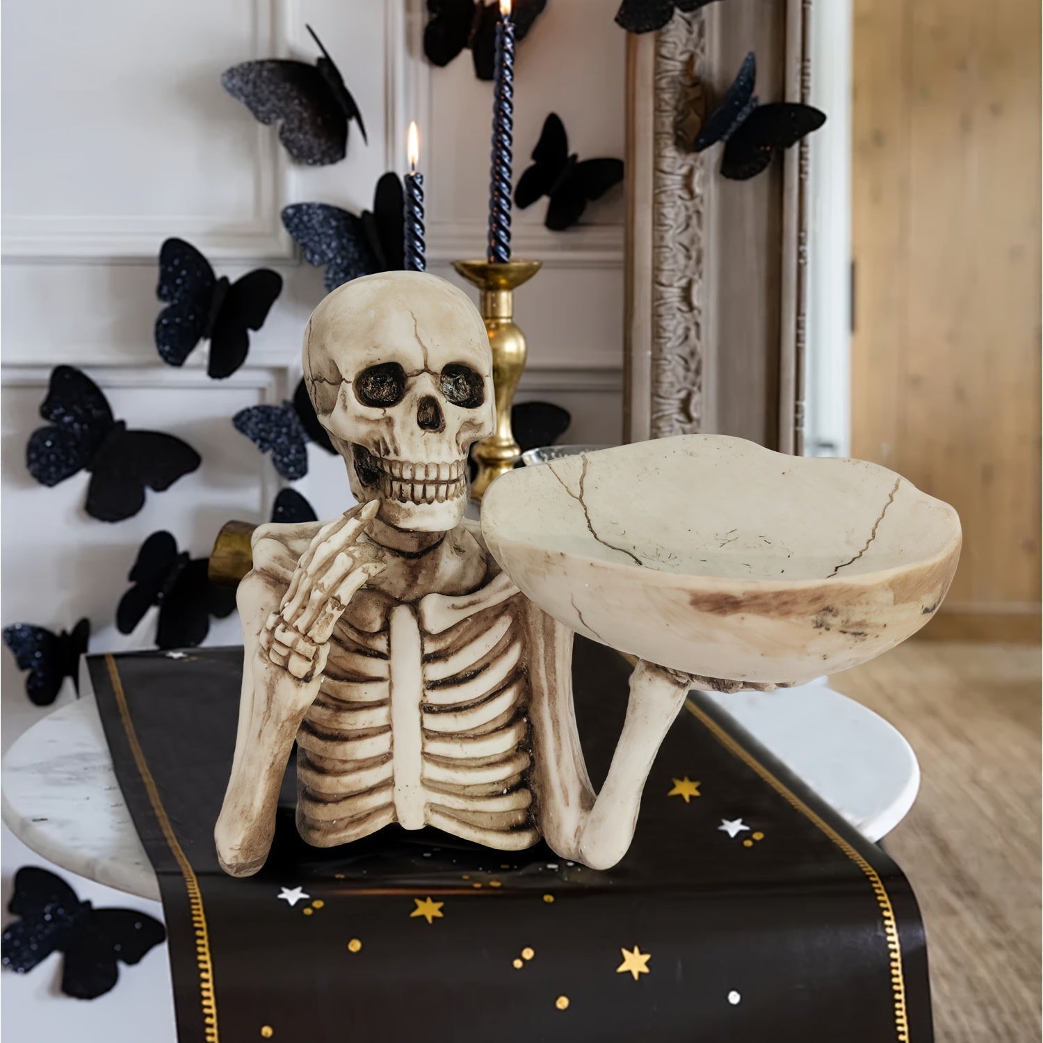 BowLift | GhoulBowl Skull Bowl – Resin Halloween Candy Bowl and Gothic Decoration