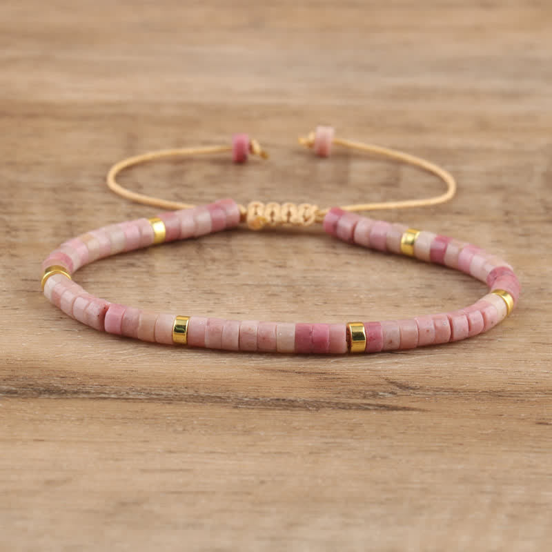 BowLift | Braided bracelet with 2.4 mm natural stone rollers – Seraphina