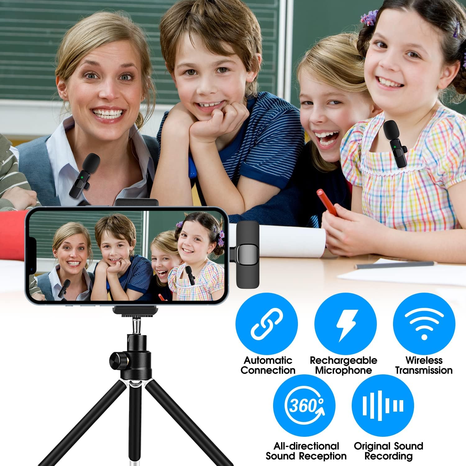 BowLift | 2-Pack wireless microphone for iPhone iPad