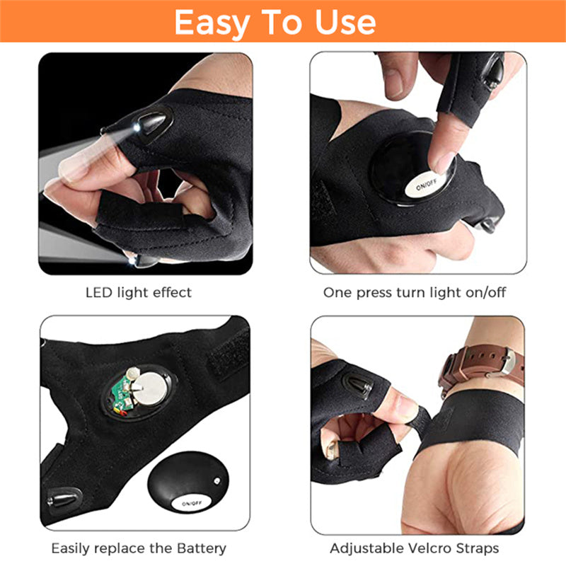 BowLift | Convenient LED Gloves With Waterproof Lights