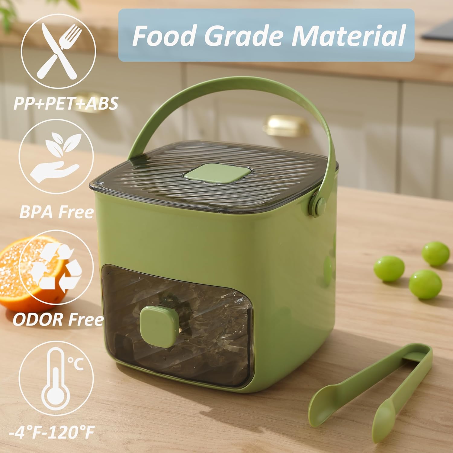 BowLift | Ice cube tray with lid and waste, ice tray for freezer, flexible ice cube trays