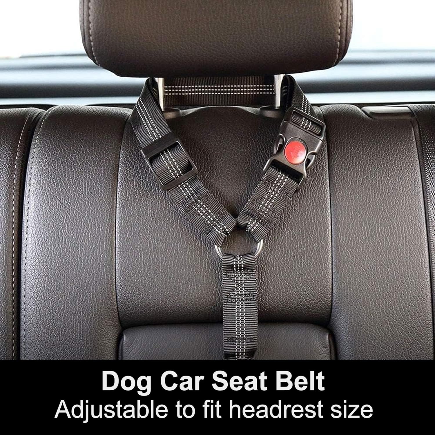 BowLift | Adjustable Reflective 2-in-1 Dog Car Seatbelt Tether with Headrest Restraint