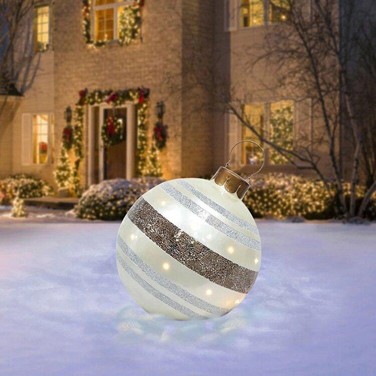 BowLift | Christmas Inflatable Decoration Ball | Outdoor Yard Ornament | 60cm PVC