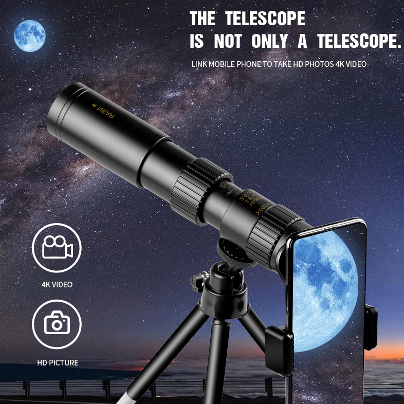 BowLift | 4K 10-300X40mm Super Telephoto Zoom Monocular Telescope