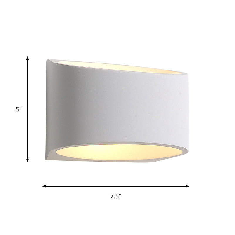 BowLift | Round Plaster LED Wall Light Minimalism 1 Light White Wall Mount Lamp for Hallway