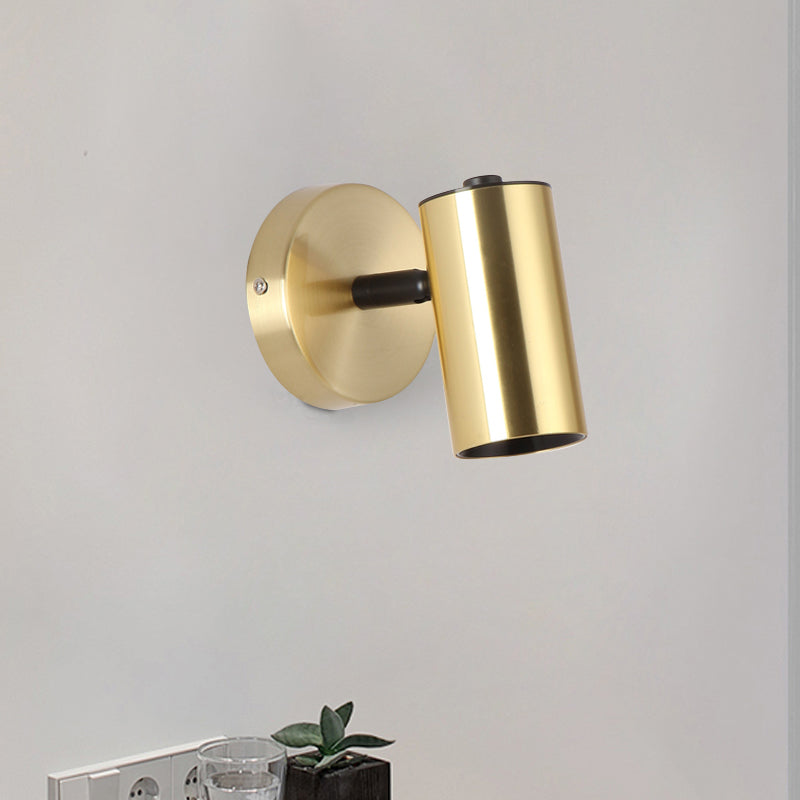 BowLift | Metallic Tube Wall Light Modern 1-Light Black/Gold Finish LED Wall Light for Nightstand