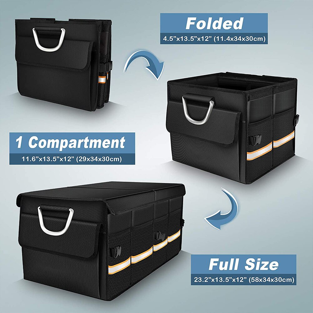 BowLift | Car Trunk Organizer Foldable Cover Durable Sturdy Thickened Plate Collapsible Trunk Storage Box