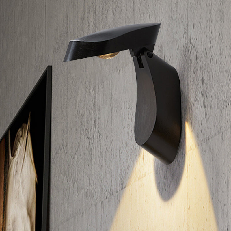 BowLift | Rotatable oval surface wall lamp Modern metal LED bedside wall lamp in white/black/gold finish