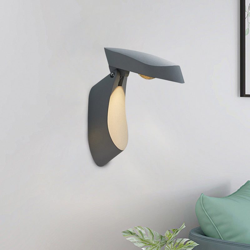 BowLift | Rotatable oval surface wall lamp Modern metal LED bedside wall lamp in white/black/gold finish